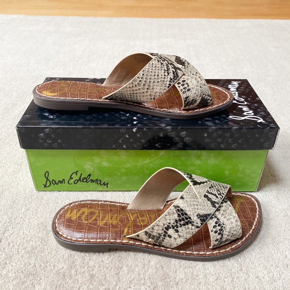 SAM EDELMAN Leather Slide Sandals